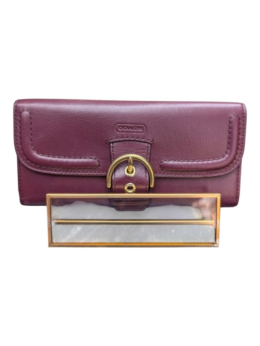 Coach Vintage Campbell Leather Long Wallet, Oxblood - VGUC!